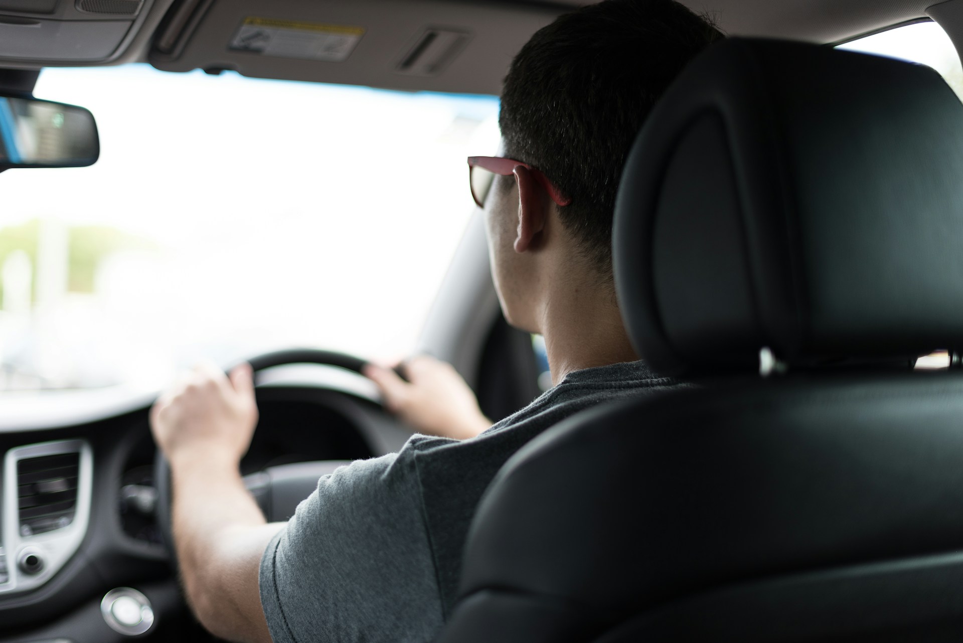 Driving instructor with student